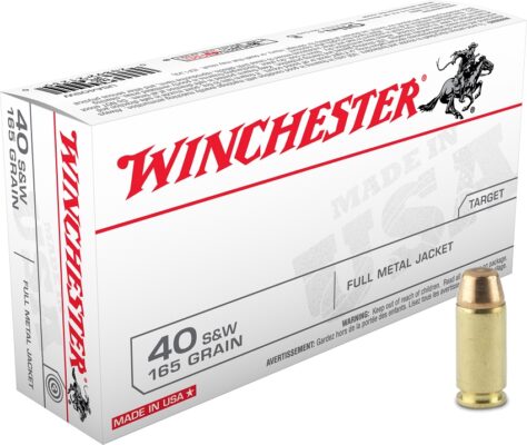 Winchester .40 S&W 165 Grain FMJ, 500 Round Case