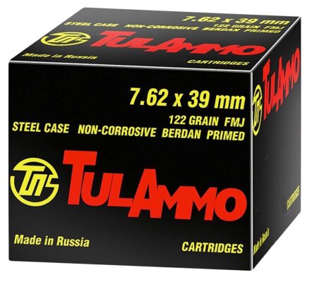 TulAmmo 7.62x39mm 122 Grain FMJ, 1000 Round Case