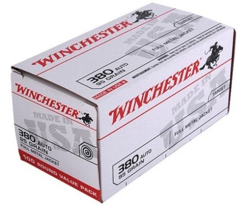 Winchester .380 Auto 95 Grain FMJ, 500 Round Case